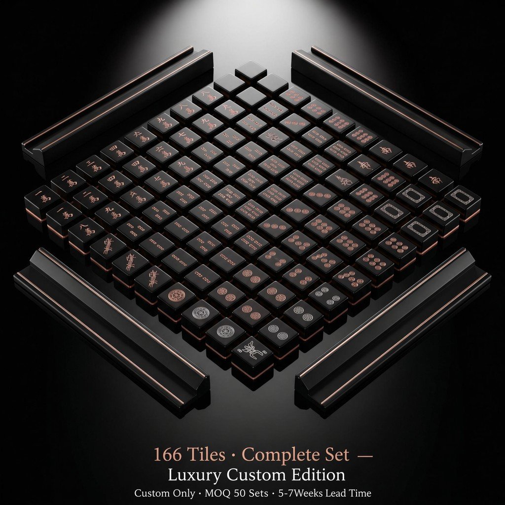 Black Acrylic Mahjong Sets – 166 Tiles for B2B Supply