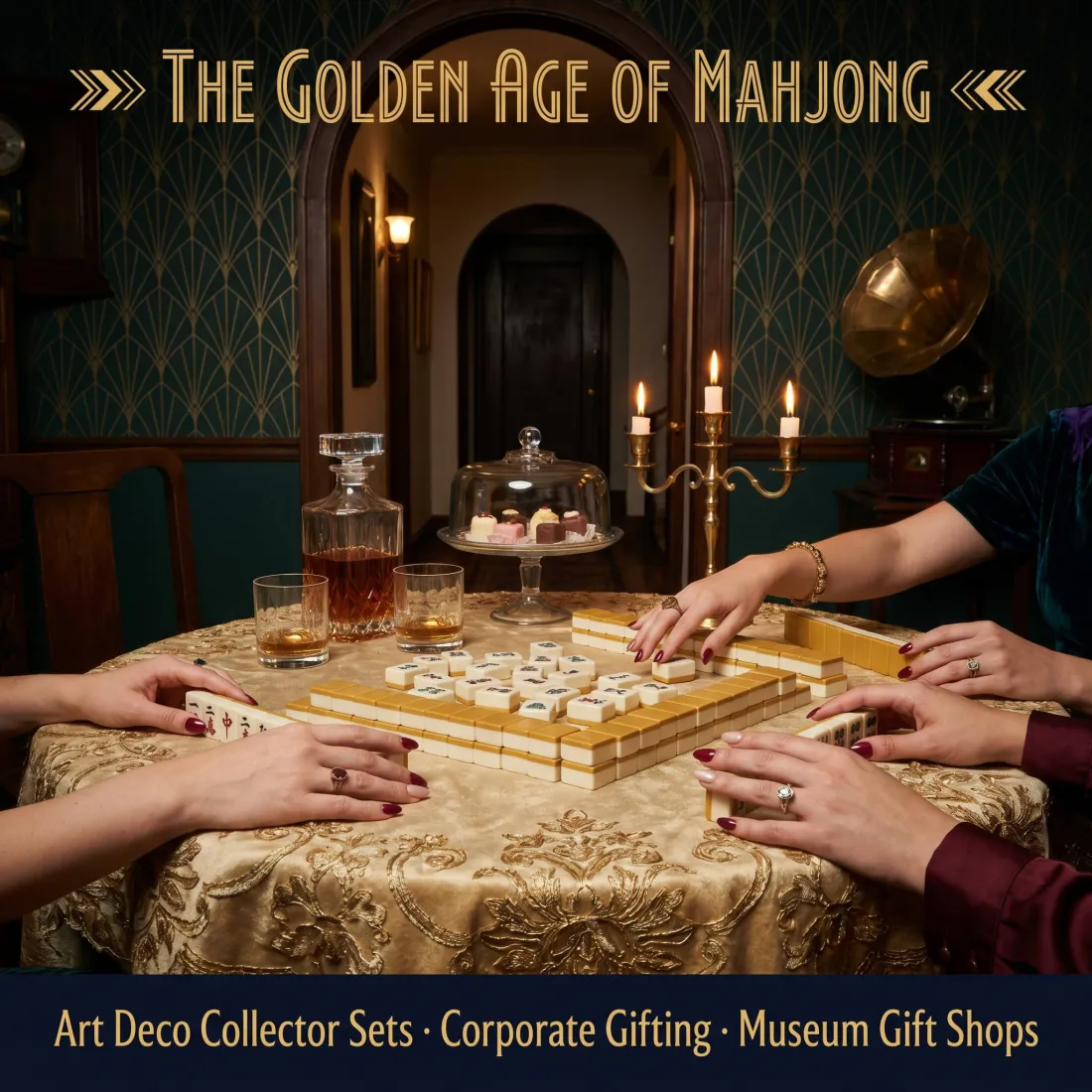 Gold Acrylic Mahjong Sets – 166 Tiles for B2B Supply — view 4