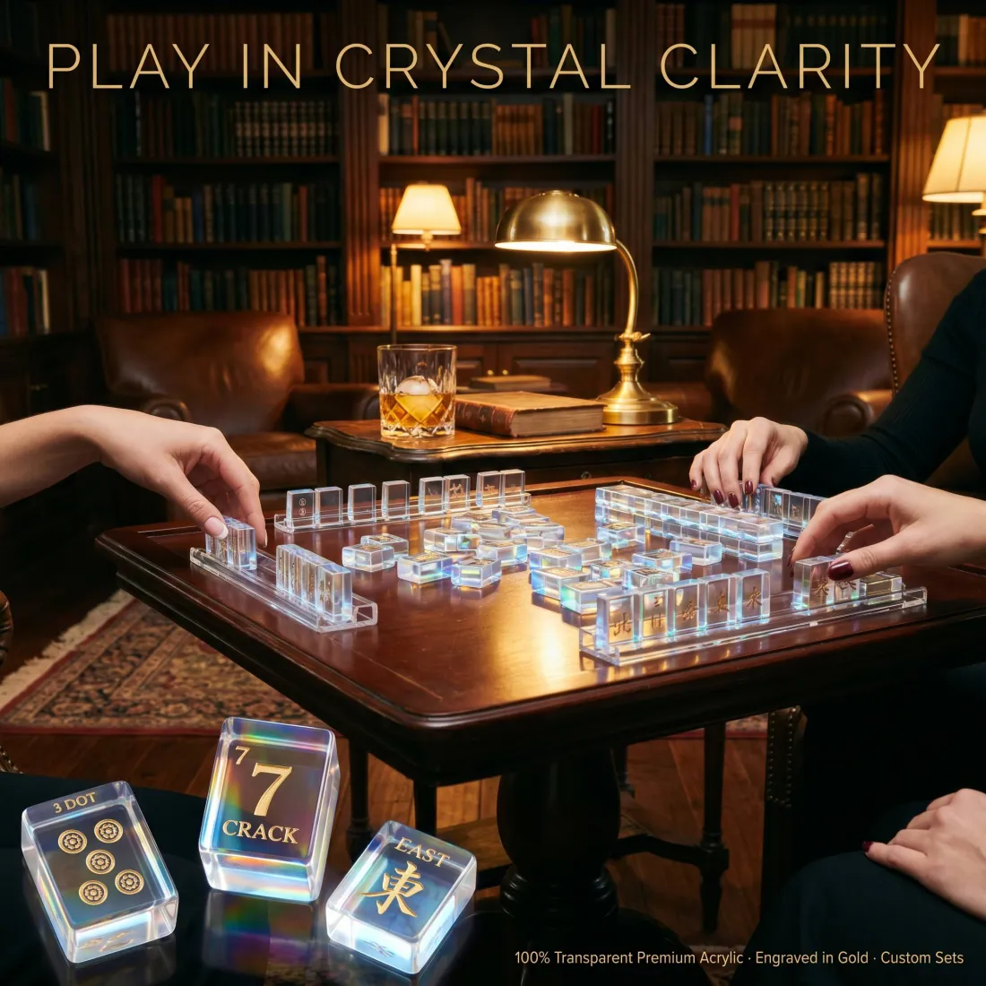 Signature Acrylic Mahjong Sets – 166 Tiles for B2B Supply (CS-010) — production and detail photo