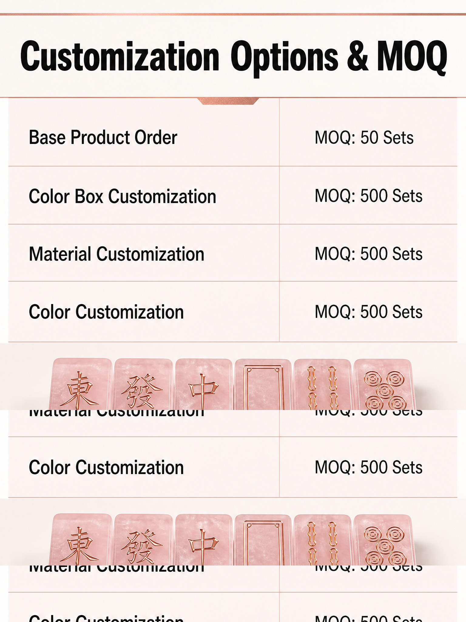 Rose Lucite Mahjong Sets – 166 Tiles for B2B Supply — production and detail photo