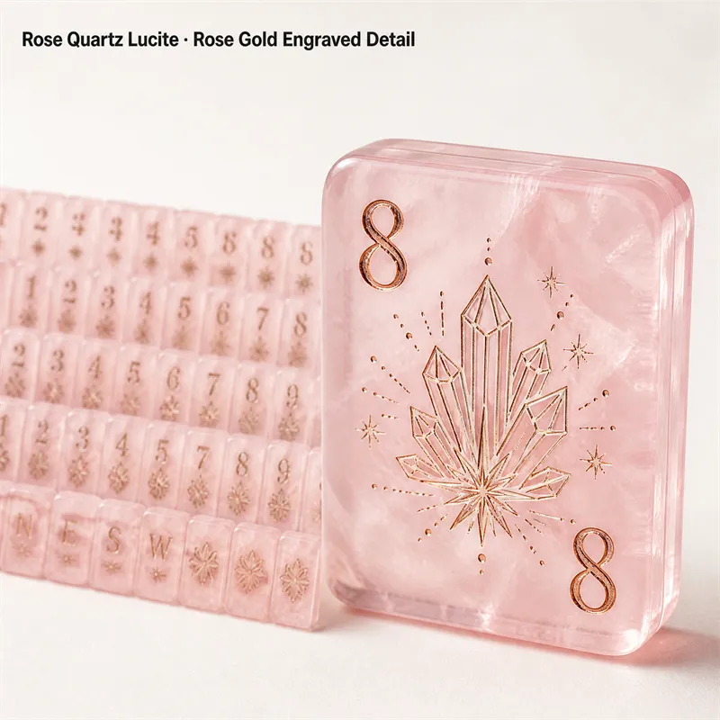 Rose Lucite Mahjong Sets – 166 Tiles for B2B Supply — view 3