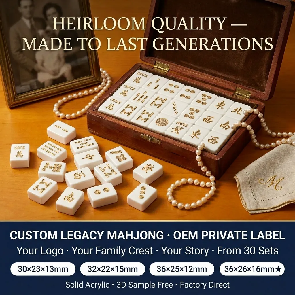 Portable Acrylic Mahjong Sets – 166 Tiles for B2B Supply — production and detail photo