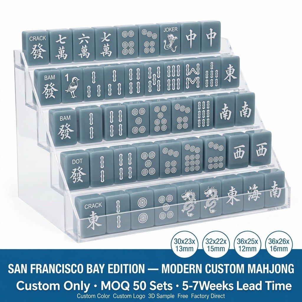 Crystal Clear Acrylic Mahjong Sets – 166 Tiles for B2B Supply