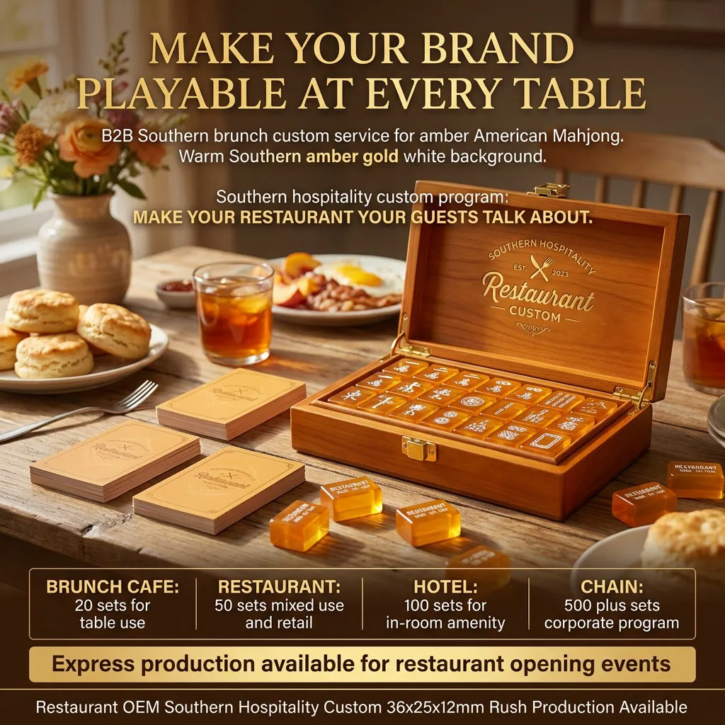 Signature Acrylic Mahjong Sets – 166 Tiles for B2B Supply (CS-095) — production and detail photo