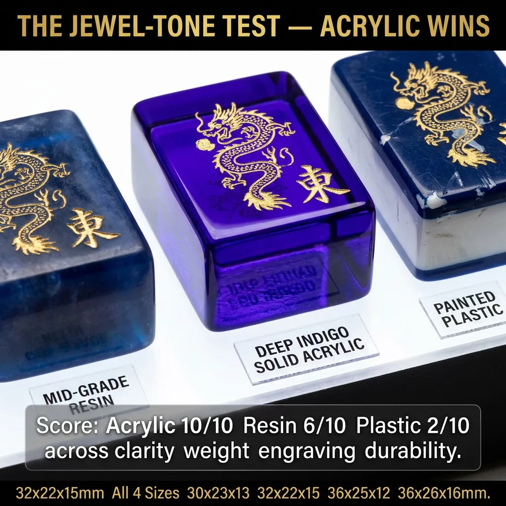 Deep Indigo Acrylic Mahjong Sets – 166 Tiles for B2B Supply — view 4