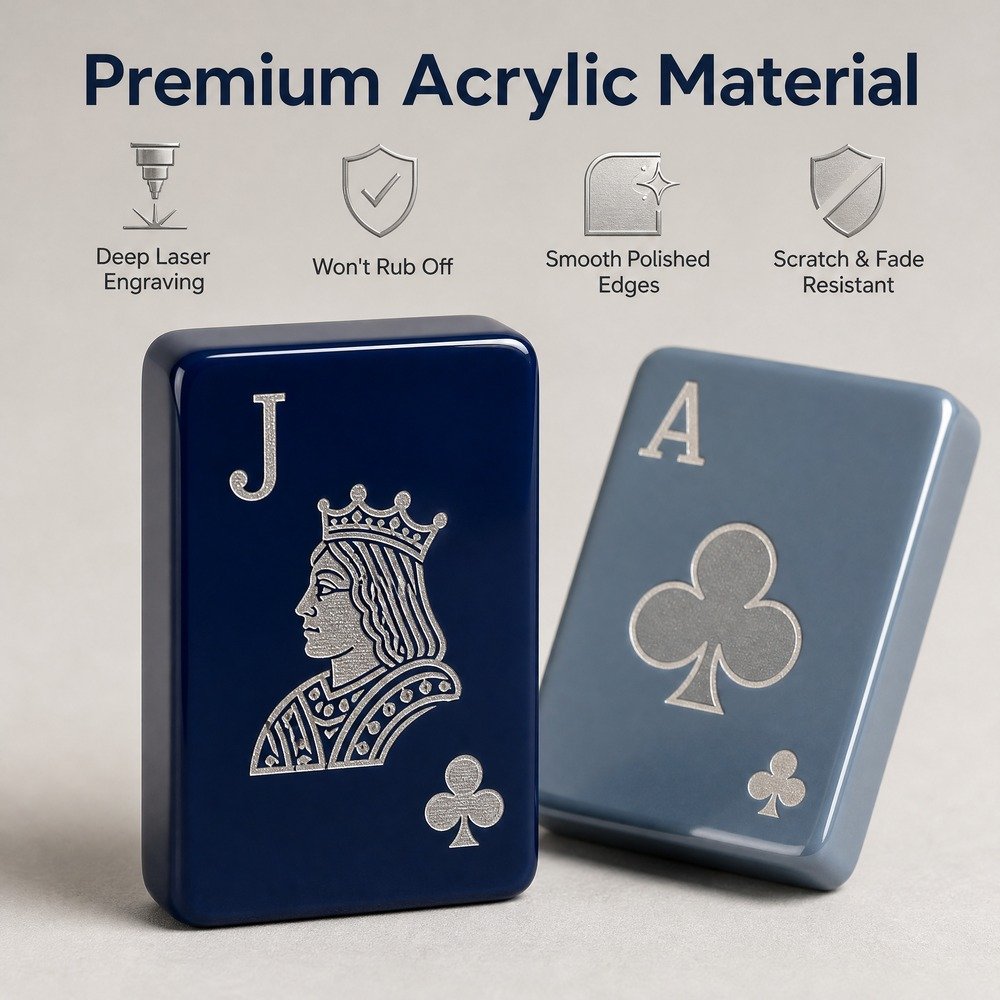 Navy Acrylic Mahjong Sets – 160 Tiles for B2B Supply — view 3