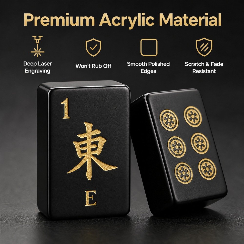 Black Acrylic Mahjong Sets – 160 Tiles for B2B Supply — view 3