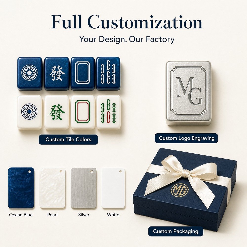 Luxury Blue Acrylic Mahjong Sets – 160 Tiles for B2B Supply — view 5