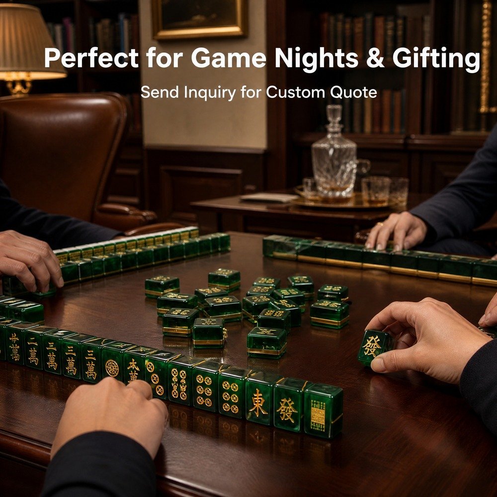 Green Acrylic Mahjong Sets – 160 Tiles for B2B Supply — view 7