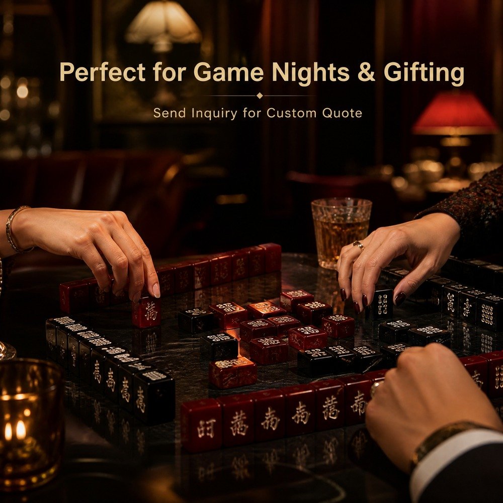 Wine Red Acrylic Mahjong Sets – 160 Tiles for B2B Supply — view 6