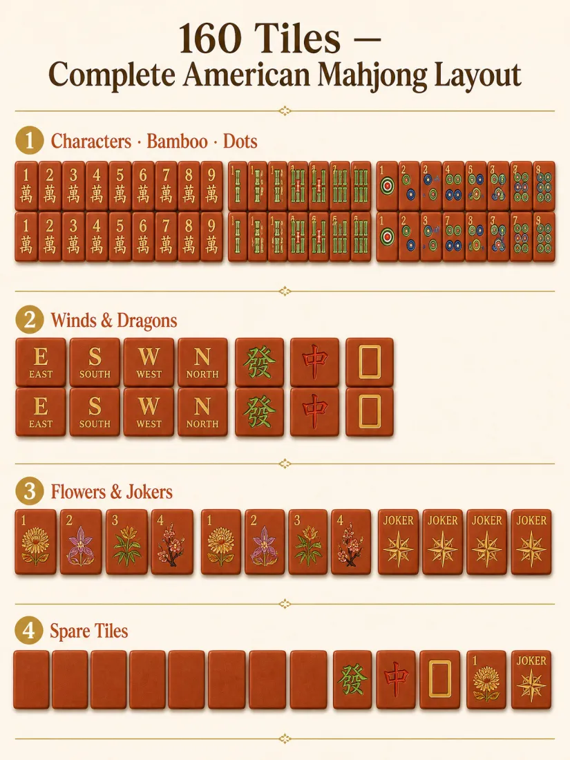 4-Layer Acrylic Mahjong Sets – 160 Tiles for B2B Supply — production and detail photo