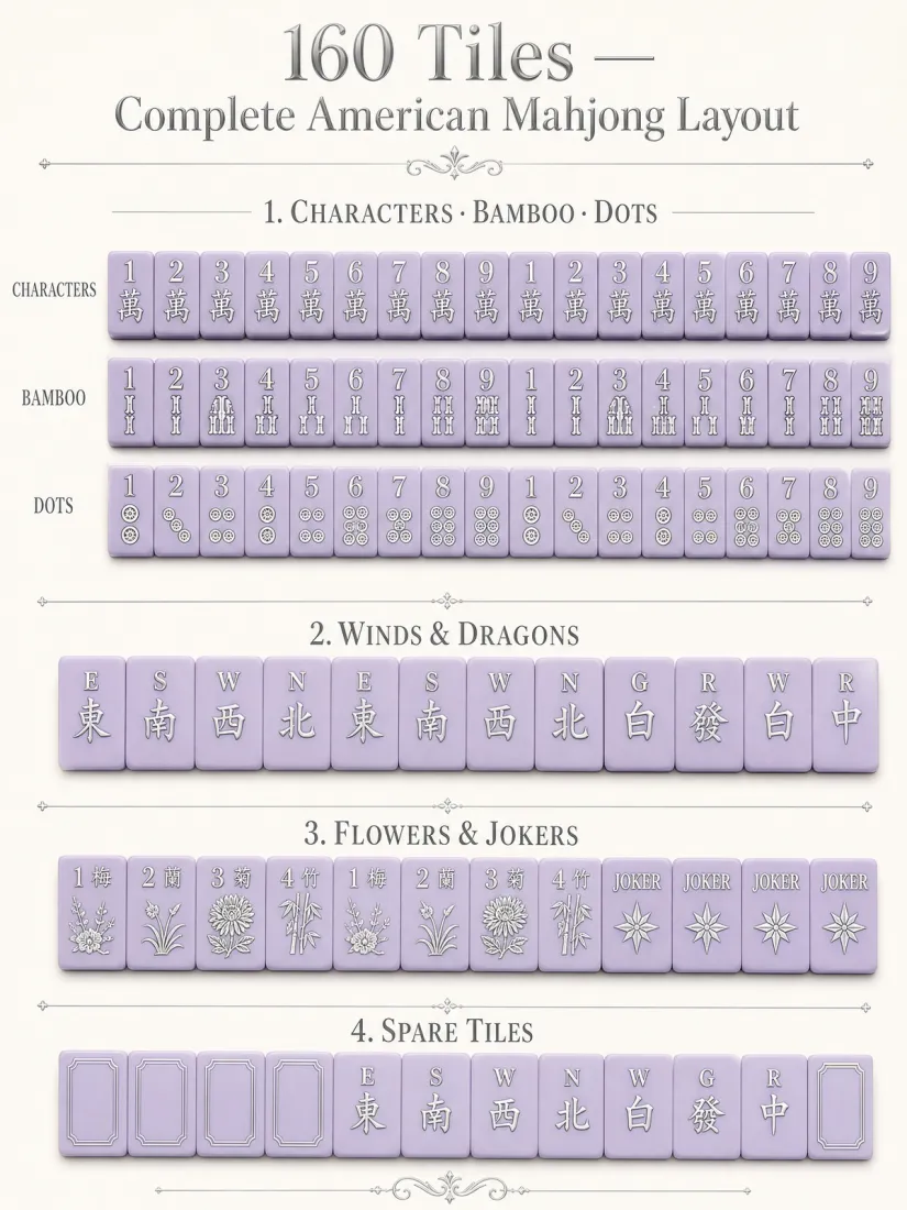 4-Layer Acrylic Mahjong Sets – 160 Tiles for B2B Supply (CS-118) — production and detail photo