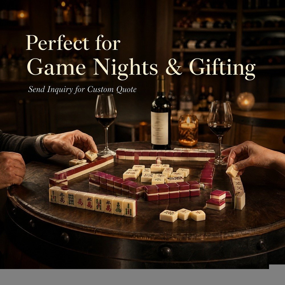 Wine Red Acrylic Mahjong Sets – 160 Tiles for B2B Supply (CS-131) — view 5