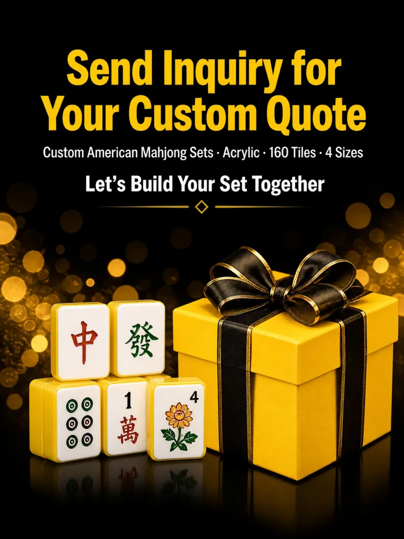 Yellow Acrylic Mahjong Sets – 160 Tiles for B2B Supply — production and detail photo