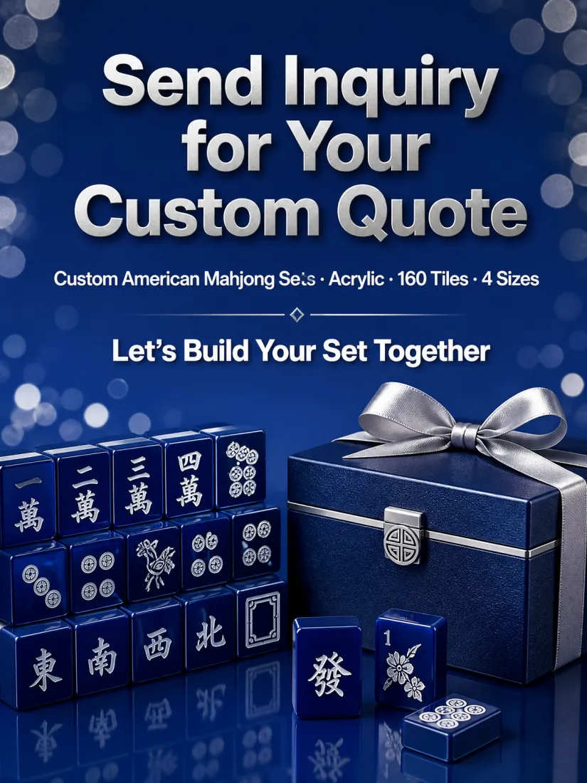 Deep Engraving Blue Acrylic Mahjong Sets – 160 Tiles for B2B Supply — production and detail photo