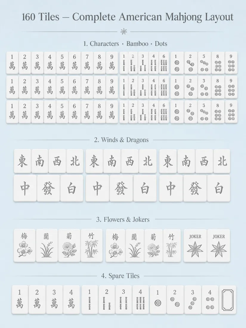 Solid Blue Acrylic Mahjong Sets – 160 Tiles for B2B Supply — production and detail photo