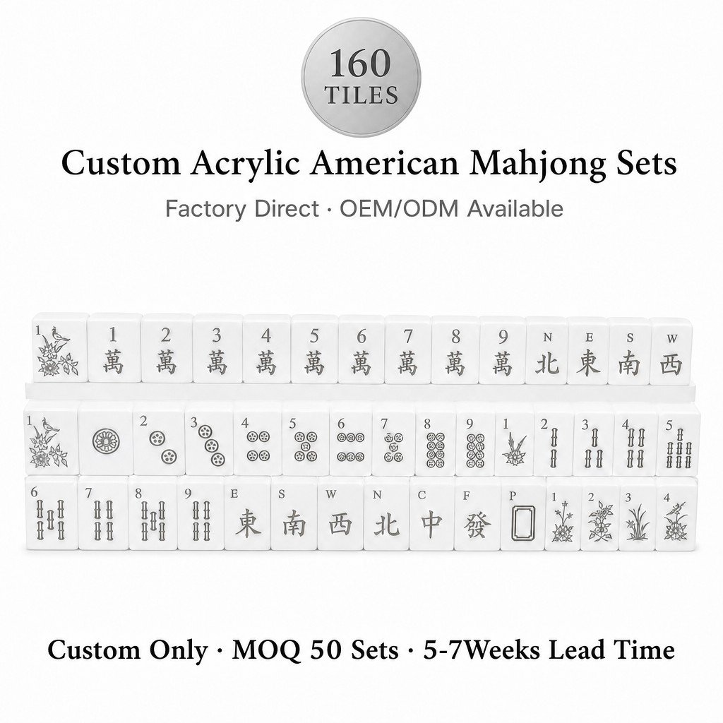 White Acrylic Mahjong Sets – 160 Tiles for B2B Supply