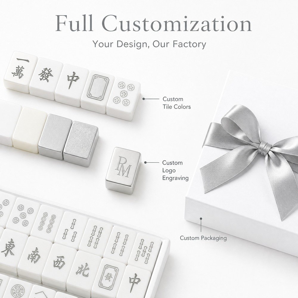 White Acrylic Mahjong Sets – 160 Tiles for B2B Supply — view 4