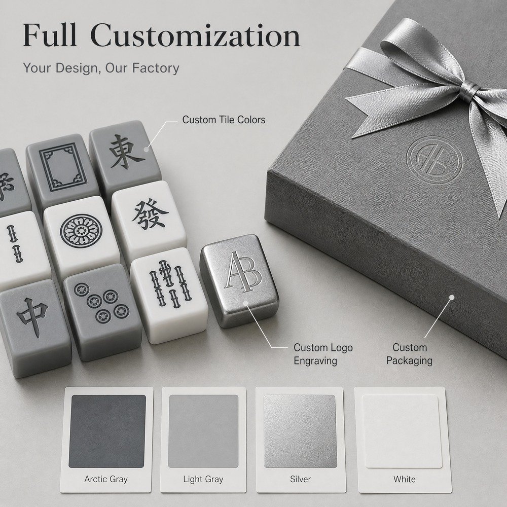 Solid Acrylic Mahjong Sets – 160 Tiles for B2B Supply (CS-154) — view 4