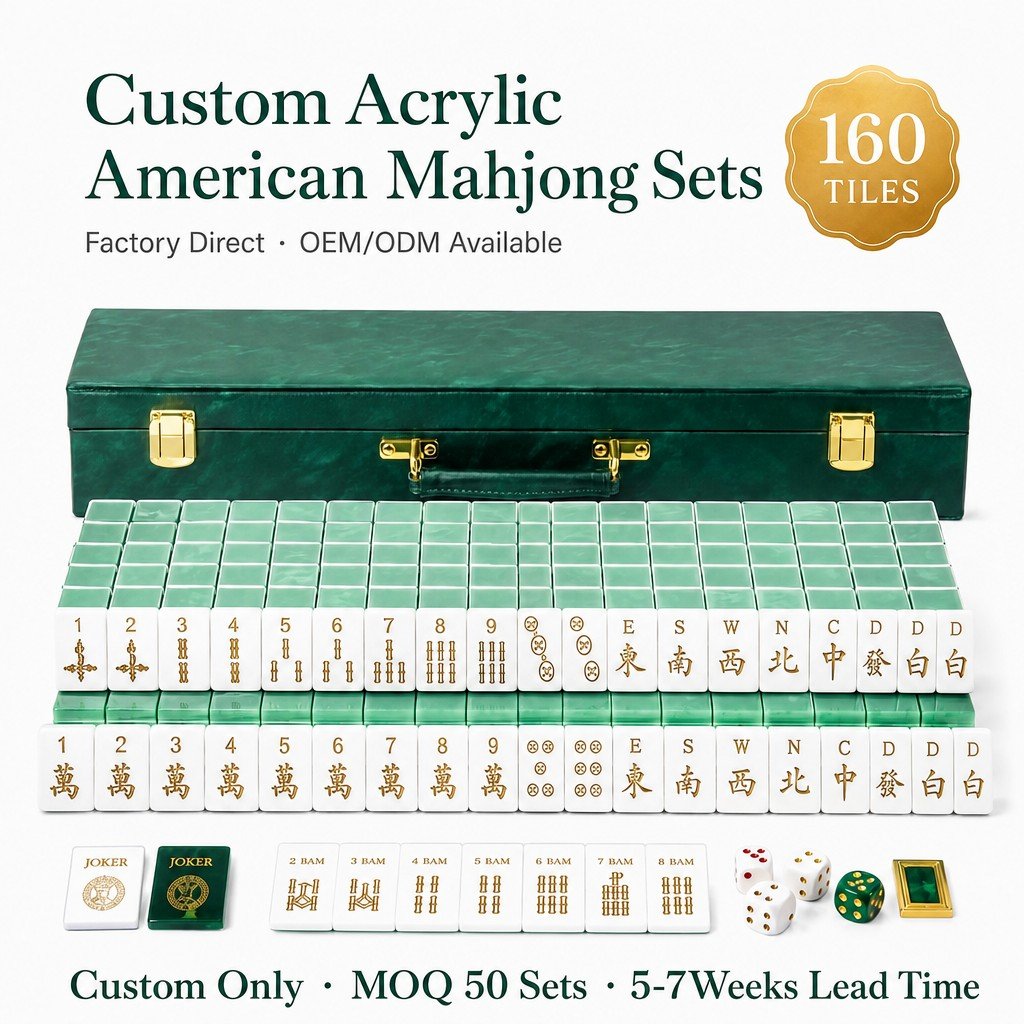 Luxury Acrylic Mahjong Sets – 160 Tiles for B2B Supply